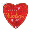 18" Happy Valentine’s Day Elegant Heart Foil Balloon with Helium