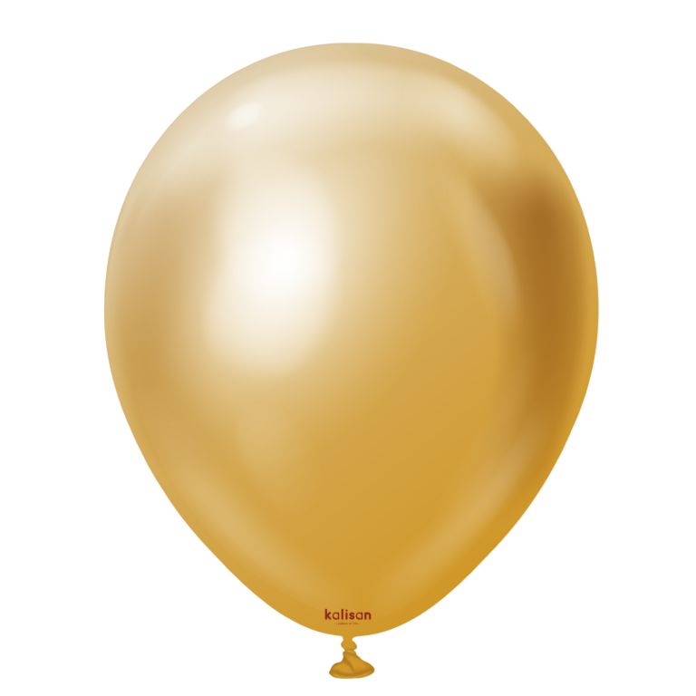 11" Helium-Filled Latex Balloon – Mirror Gold