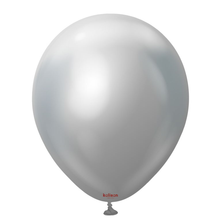 11" Helium-Filled Latex Balloon – Mirror Silver
