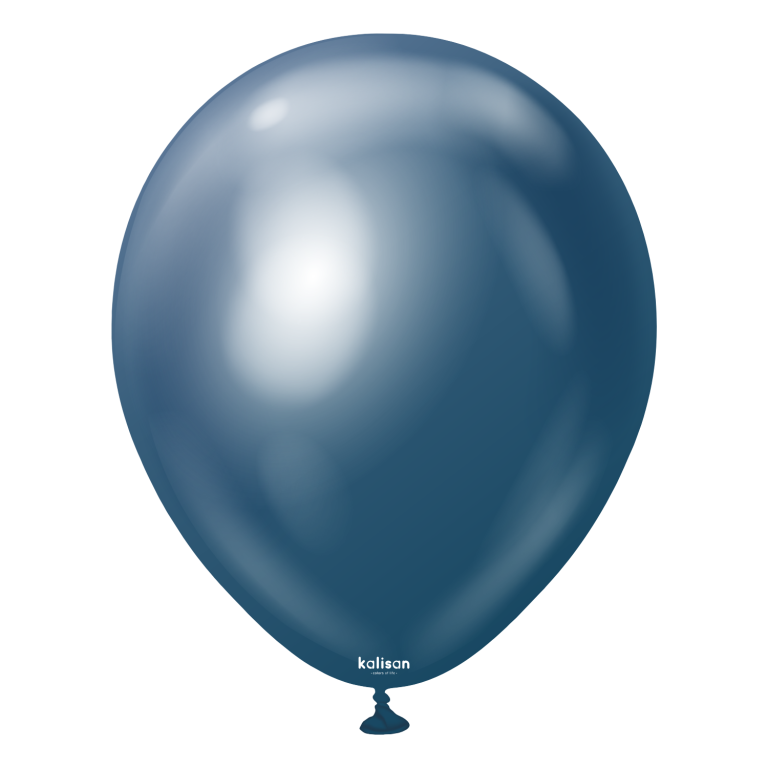 11" Helium-Filled Latex Balloon – Mirror Navy