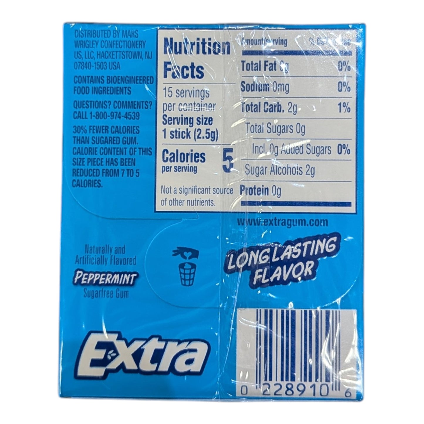 Extra Peppermint Sugar Free Chewing Gum