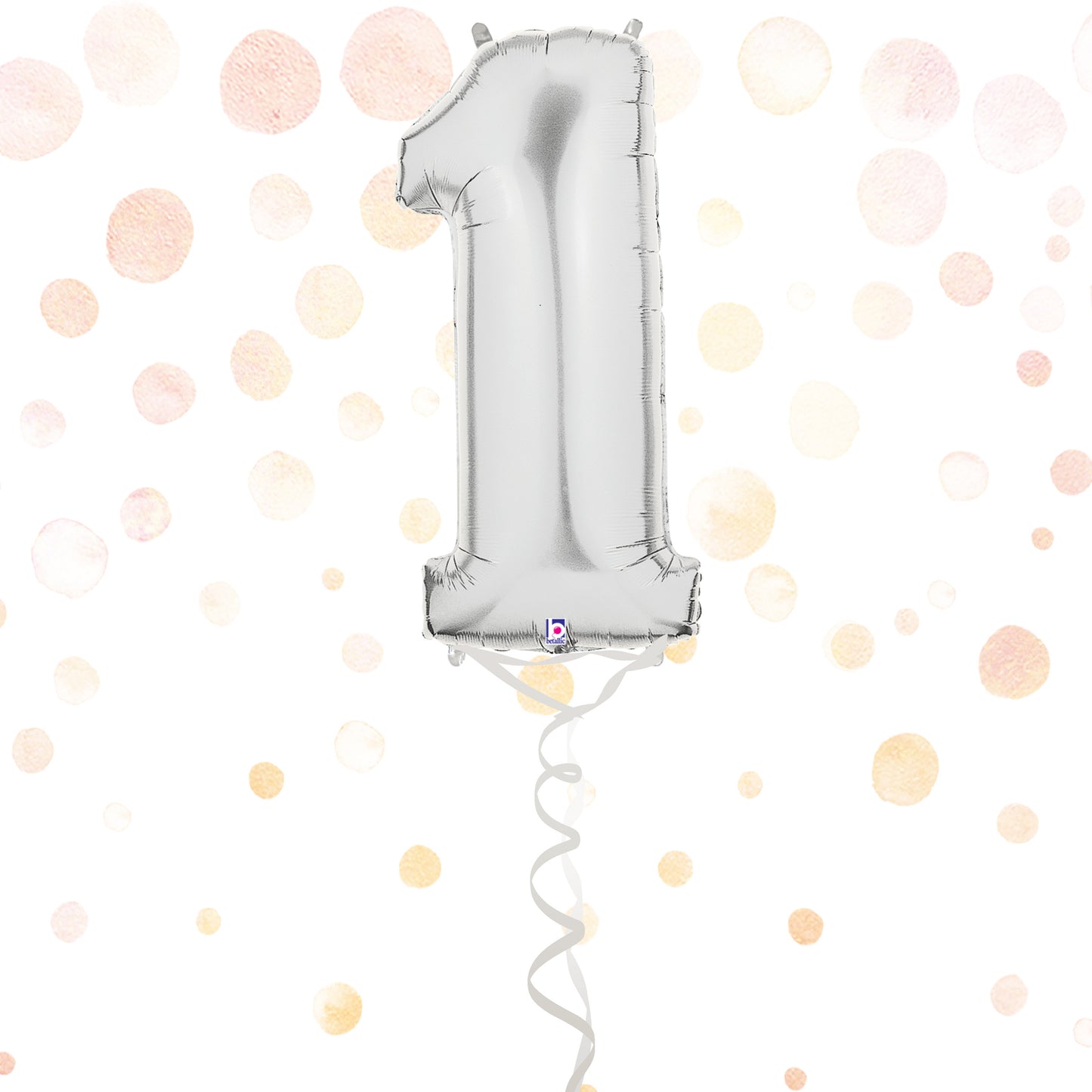 Number 1 Foil Silver Balloon