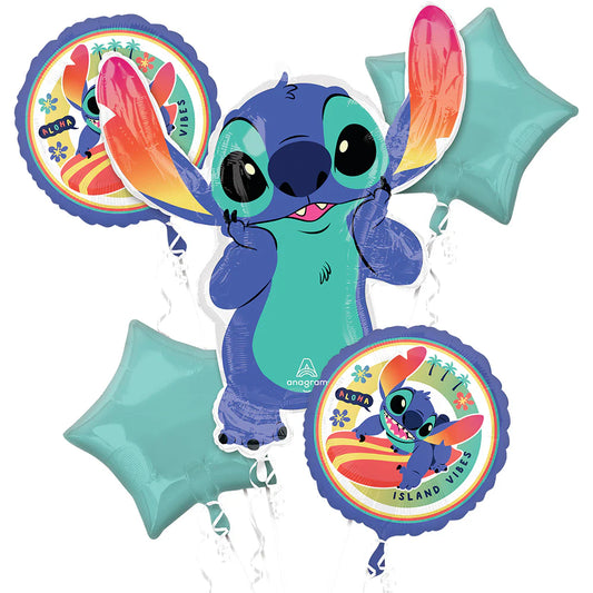 Disney Stitch balloon bouquet (5pcs)