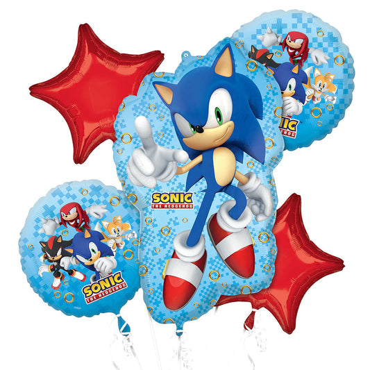 Sonic the hedgehog balloon bouquet (5pcs)