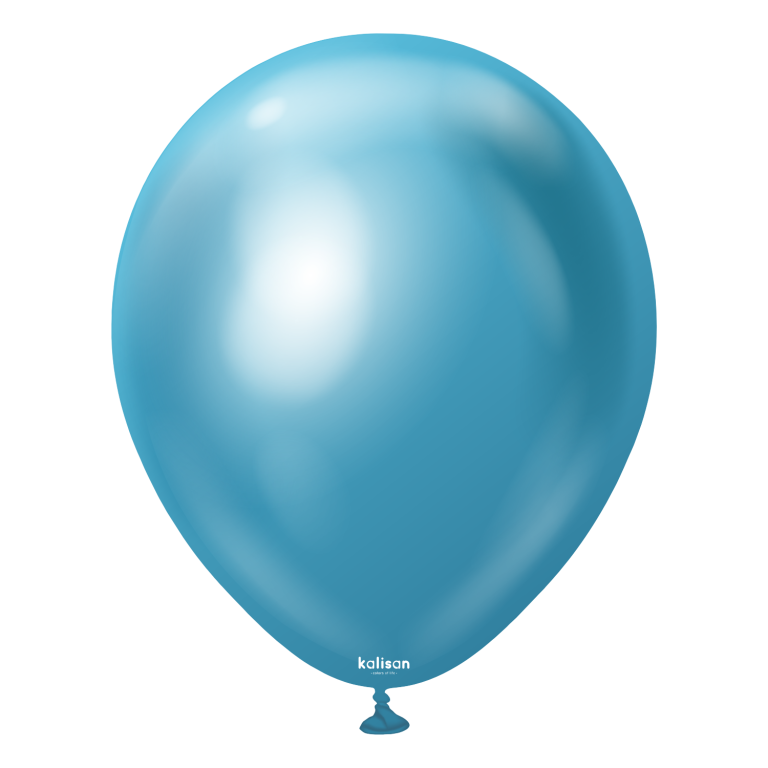 11" Helium-Filled Latex Balloon – Mirror Blue