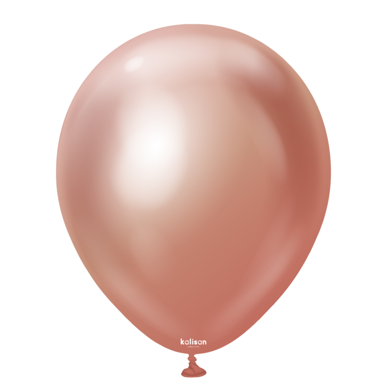 11" Helium-Filled Latex Balloon – Mirror Rose Gold