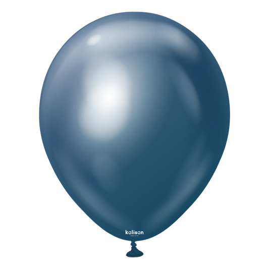 11" Helium-Filled Latex Balloon – Mirror Navy