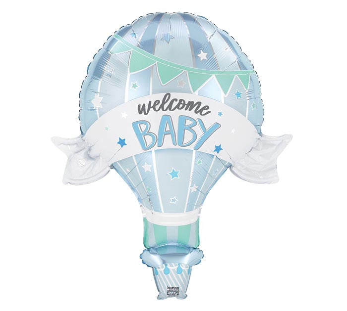 39" Welcome Baby Hot Air Balloon — Helium Filled & Ready to Float 🎈