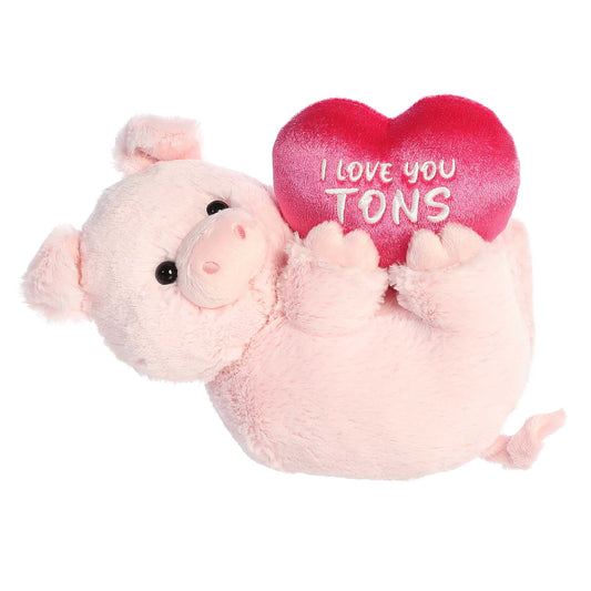 Aurora® Valentine I Love You Tons™ 11" Pig – Adorable Plush Gift