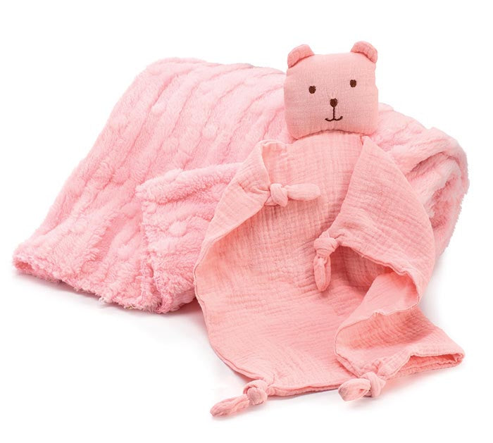 Baby Bear Gift Set — Plush Lovey & Soft Blanket | Gift Box Included