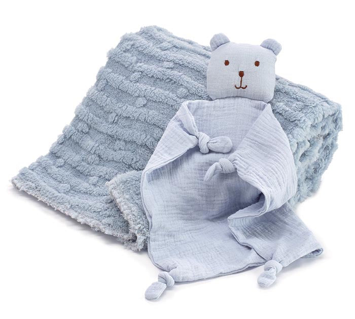 Baby Bear Gift Set — Plush Lovey & Soft Blanket | Gift Box Included