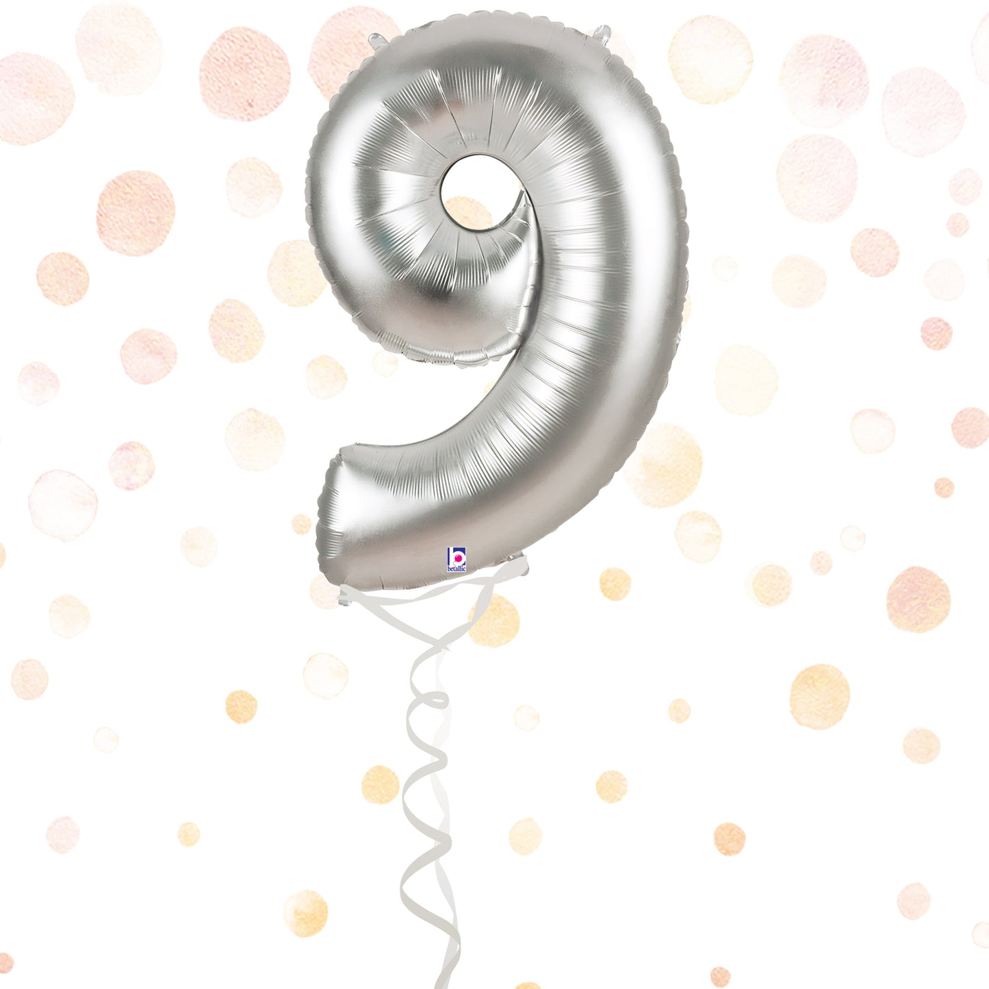 Number 9 Foil Silver Balloon