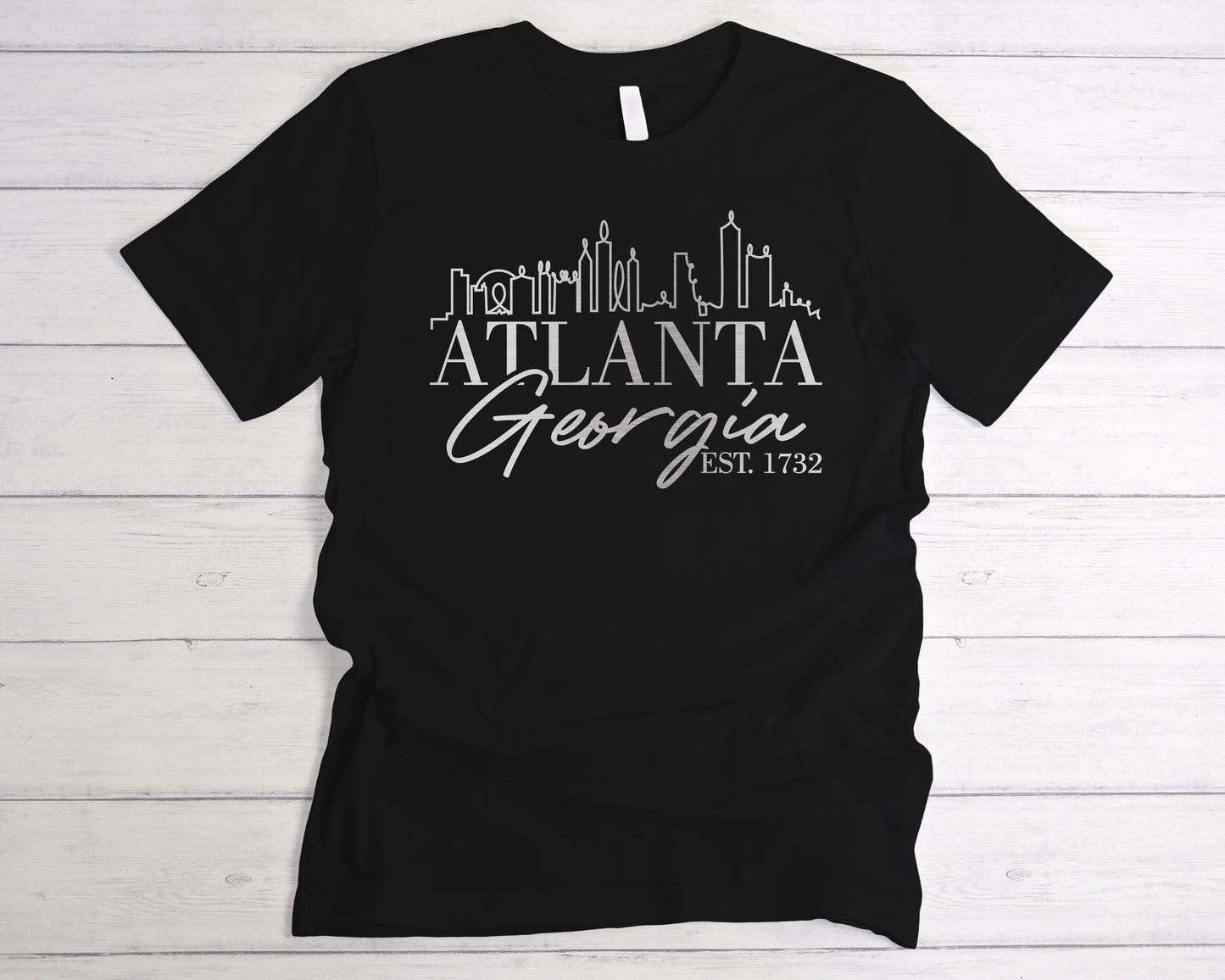 Atlanta Skyline T-Shirt - Celebrate Atlanta's Heritage | Black Cotton Tee