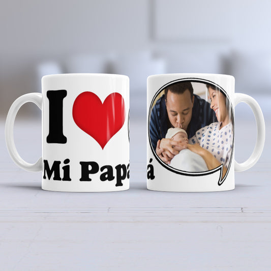 I <3 Mi papa Dad Mug