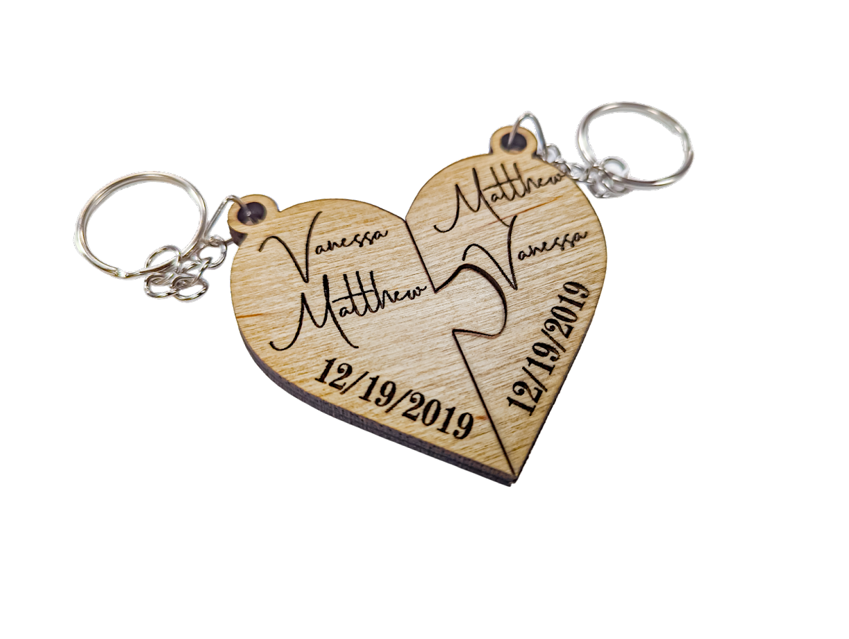 Matching Engraved Couple Keychains