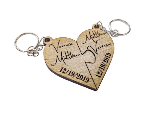 Matching Engraved Couple Keychains