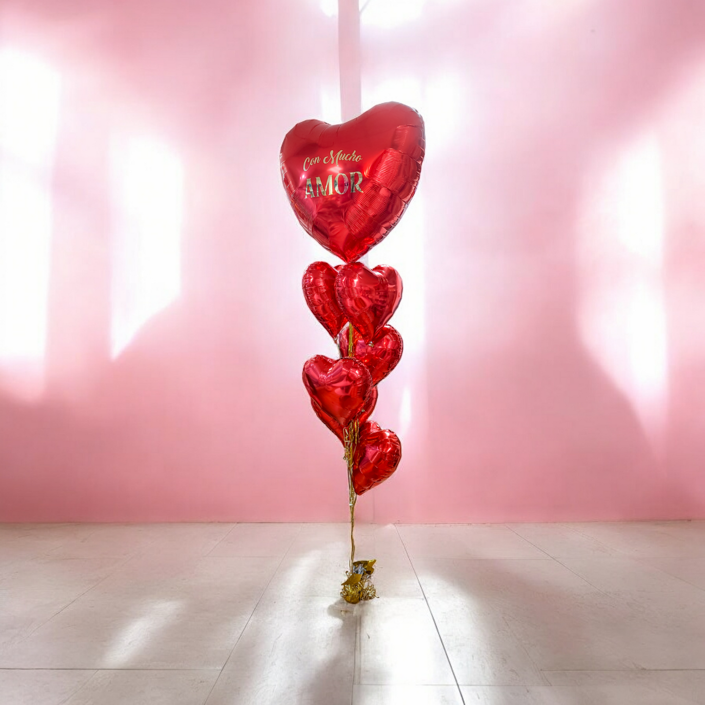 Personalized Anniversary Heart Balloon Bouquet with Custom Text – Local Pickup Only