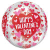 16" Happy Valentine's Day Sketched Impressions Hearts ORBZ Balloon with Helium