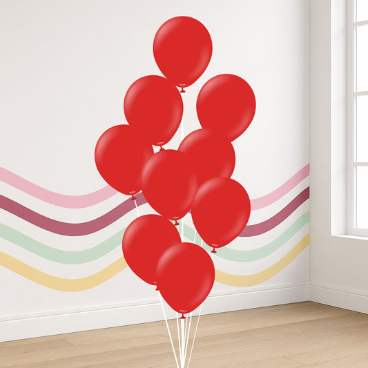 9-Balloon Bundle – 11" Kalisan Red with Hi-Float (Helium-Filled, Pickup Only)