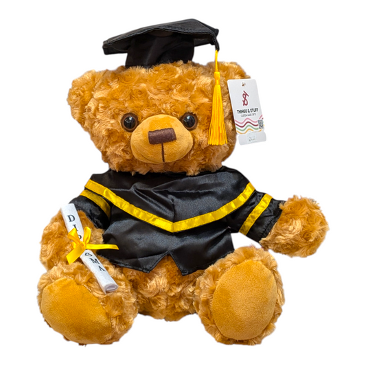 11" Graduation Teddy Bear — Cap, Gown & Diploma
