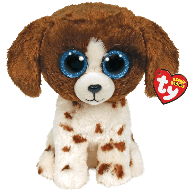 Muddles BROWN AND WHITE DOG TY Plush